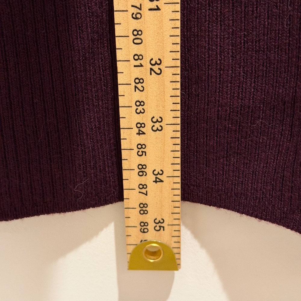 Club Monaco Wine Camel Ribbed Merino Wool Sweater Dress Women's Size Medium - Picture 9 of 9
